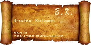 Brucher Kelemen névjegykártya
